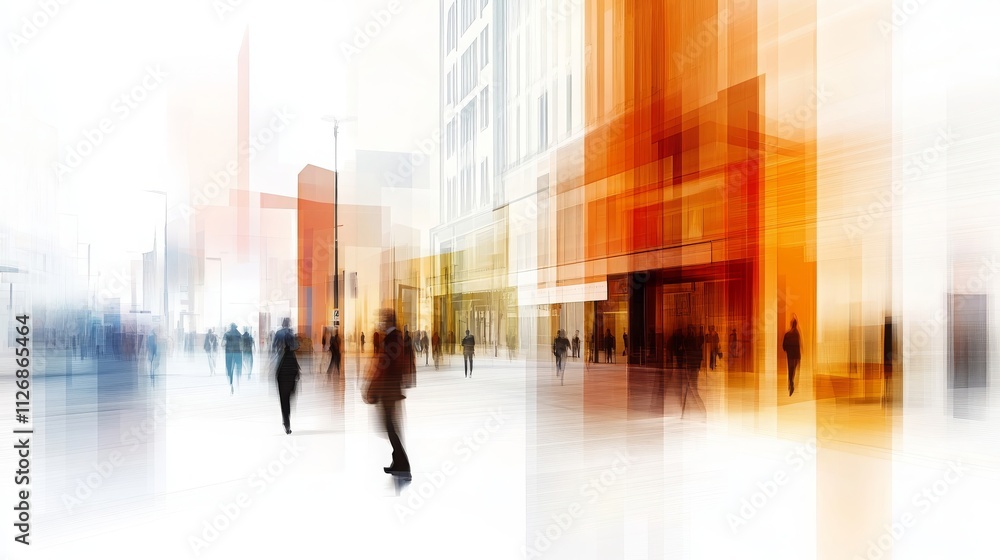 Abstract Cityscape Blurred Motion of Urban Life Architecture Abstract Cityscape Blurred Motion of Urban Life Architecture