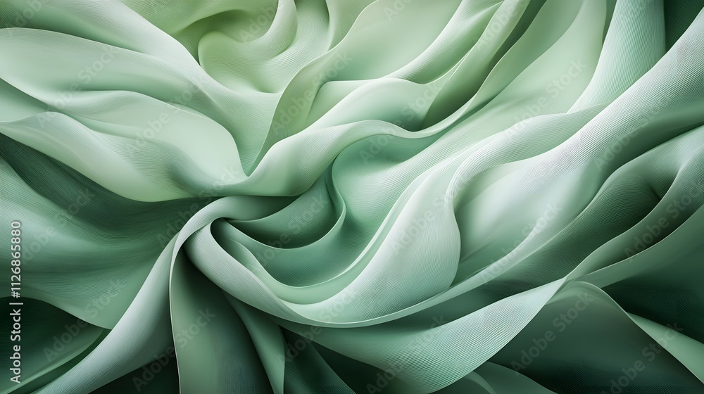 Abstract Green Fabric Swirling Design Abstract Green Fabric Swirling Design