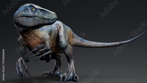 Velociraptor of background. 3d model rendering