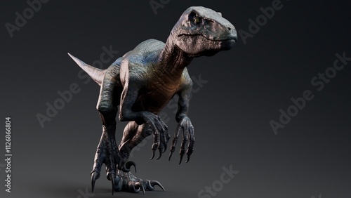 Velociraptor of background. 3d model rendering