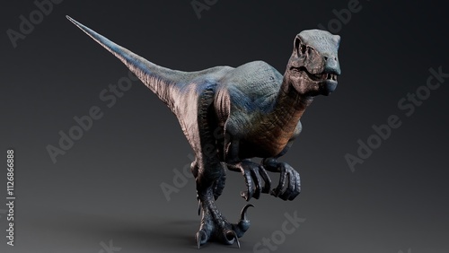 Velociraptor of background. 3d model rendering