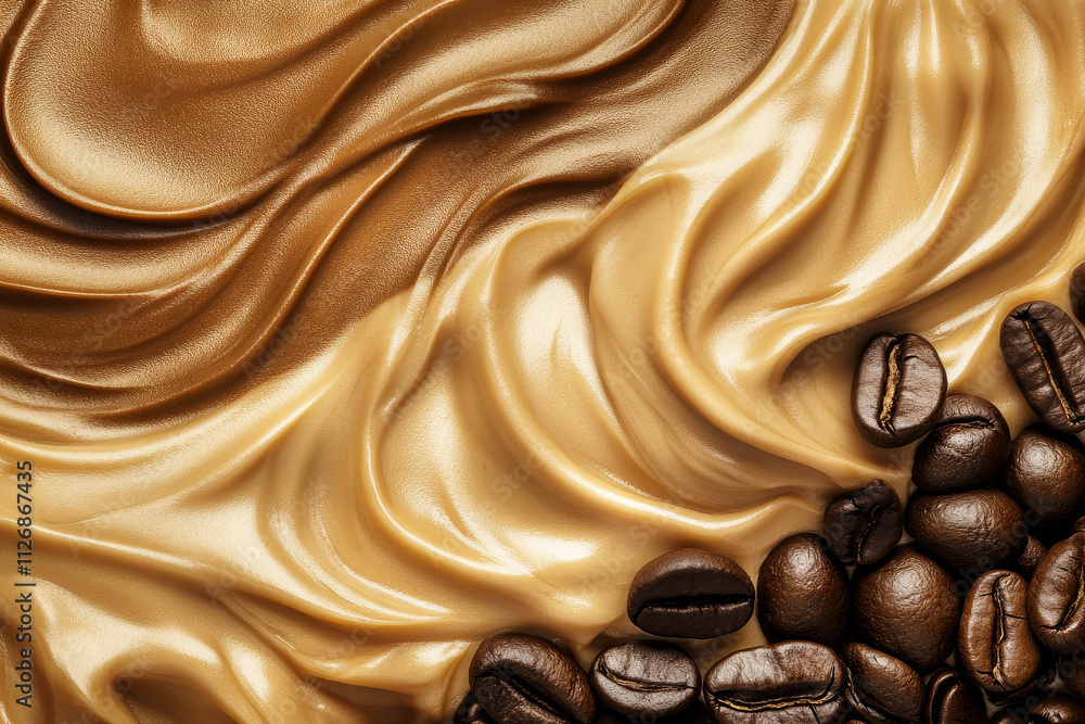 A smooth mocha mousse background with ripples of coffee-colored waves and light caramel tones. A smooth mocha mousse background with ripples of coffee-colored waves and light caramel tones.