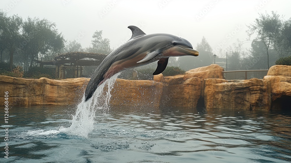 Obraz premium a dolphin jumping out of water