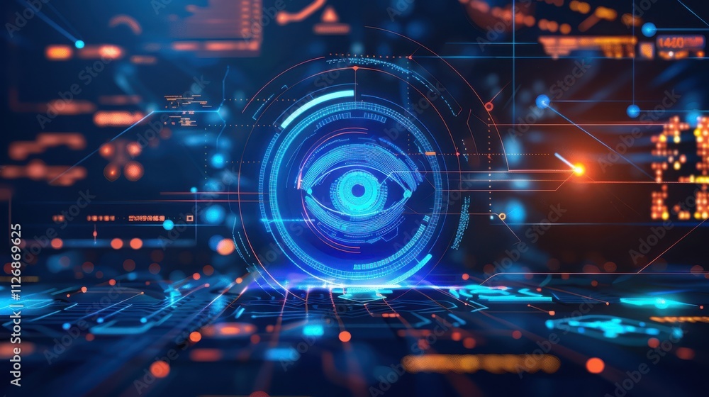 Futuristic Eye Interface Digital Technology Network Futuristic Eye Interface Digital Technology Network