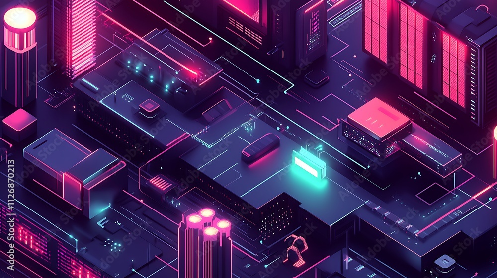 Neon Circuit Board Glowing Tech Lights Advanced Design Power Innovation Systems Illustration Neon Circuit Board Glowing Tech Lights Advanced Design Power Innovation Systems Illustration