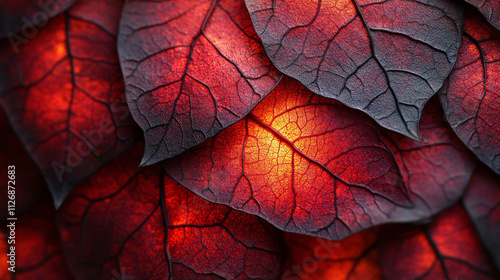 textured leaves, elegantly illuminated by soft, dappled light. The interplay of shadows and textures symbolizes growth, renewal, and nature's intricate harmony