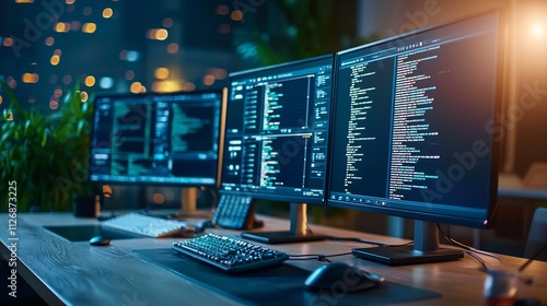 Wallpaper Mural Futuristic Control Room with Large Screens Displaying Live Data Network Connections and Emergency Alerts for Crisis Management and Situational Awareness Torontodigital.ca