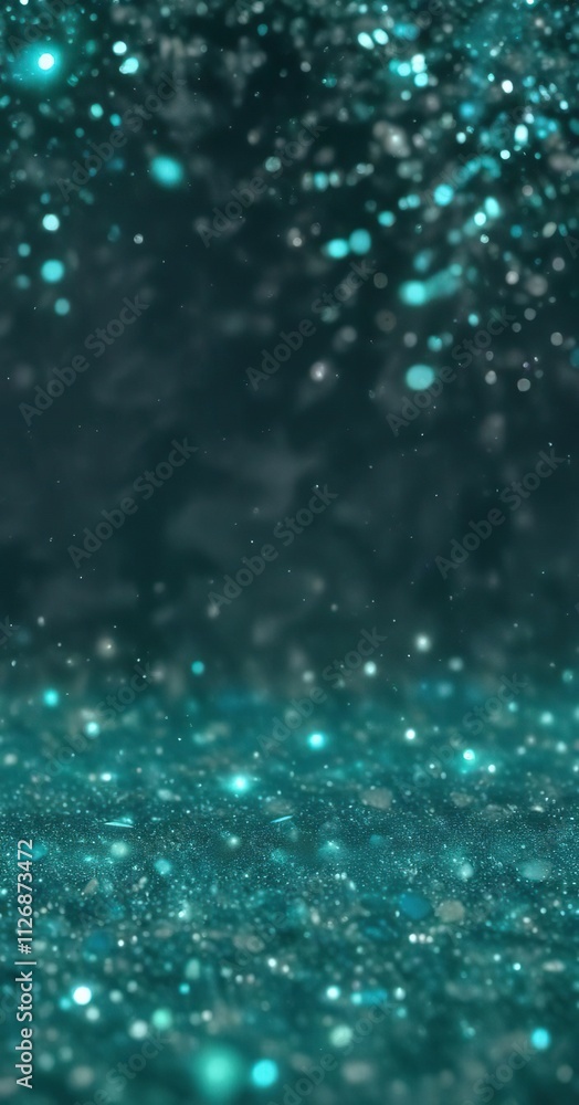 Fototapeta premium Aqua turquoise and teal green bokeh glitter sparkle background, sparkle, green, texture
