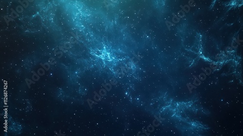 A cosmic scene showcasing deep space with stars and nebula-like formations.