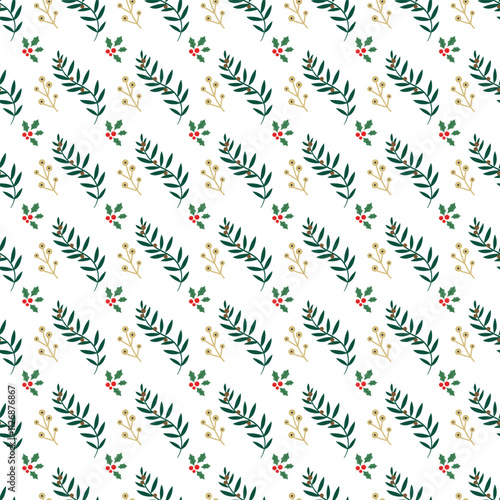 Common Christmas Items Seamless Vector Pattern Design