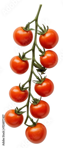 PNG An isolated cherry tomato branch vegetable produce white.