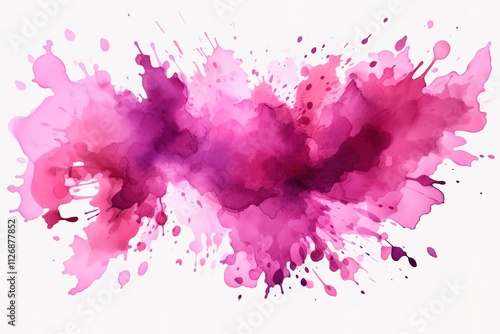 Bright colorful watercolor splash splatter stain brush strokes on white background. Modern vibrant aquarelle spot. Rainbow trendy isolated design on white. Element. Vector watercolor illustration.

