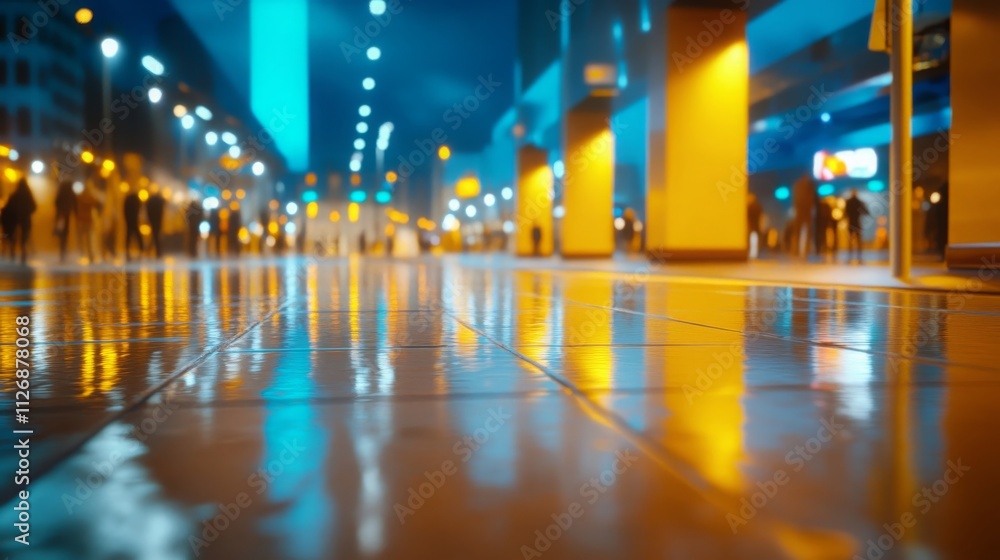 Night City Crossing Wet Pavement Neon Lights Urban Reflections Night City Crossing Wet Pavement Neon Lights Urban Reflections