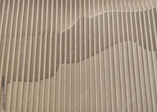 Modern and minimalist wall design featuring vertical wooden slats