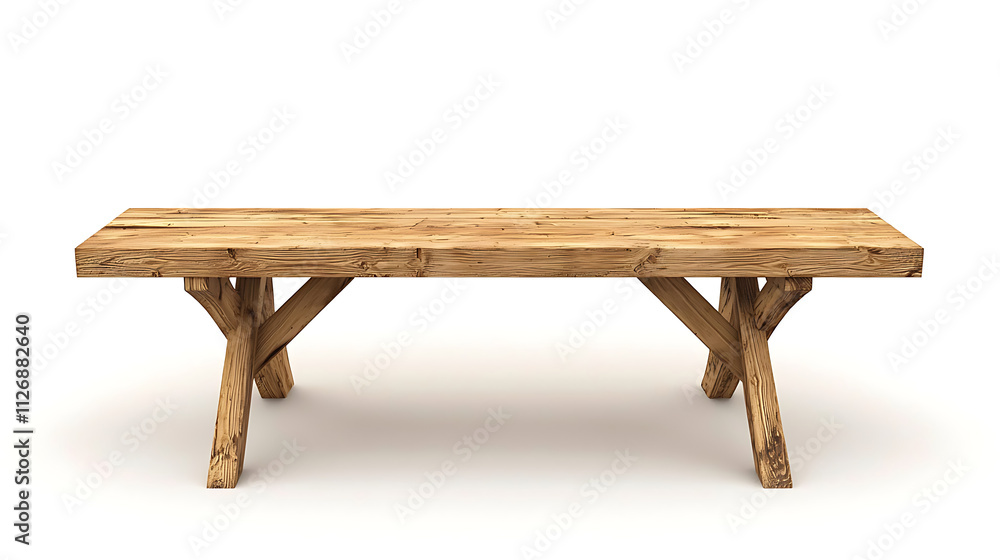 A wooden table with a cross design on it A wooden table with a cross design on it