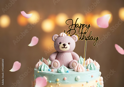 Wallpaper Mural 생일 축하 파티 곰돌이 캐릭터 케잌 이미지 생일케이크 버스데이 텍스트 생일 이벤트 케이크 Torontodigital.ca