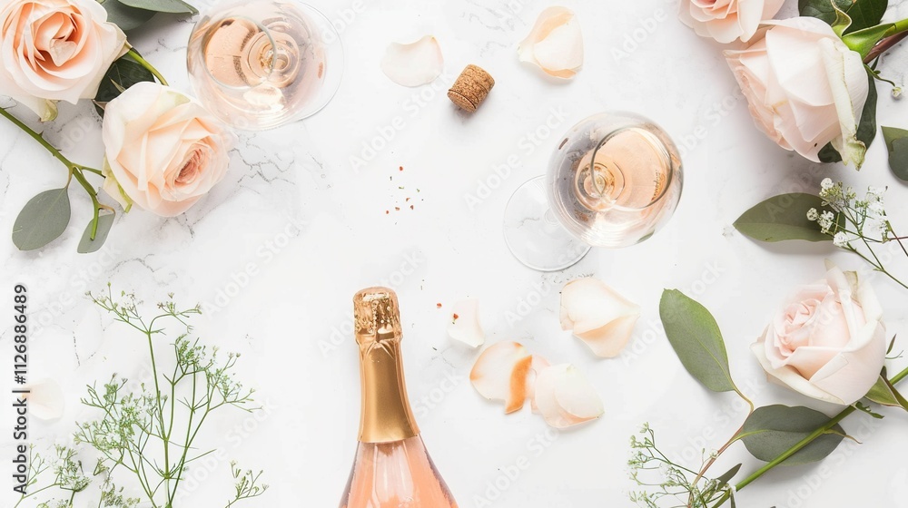 Champagne Rose Flower on White Background Champagne Rose Flower on White Background