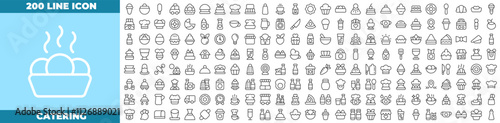 Catering Line Editable Icons set.