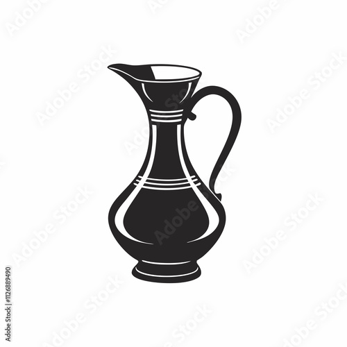 Silhouette Design of a Water Jug with Wide Body and Sturdy Handle in a Minimalist Household Style