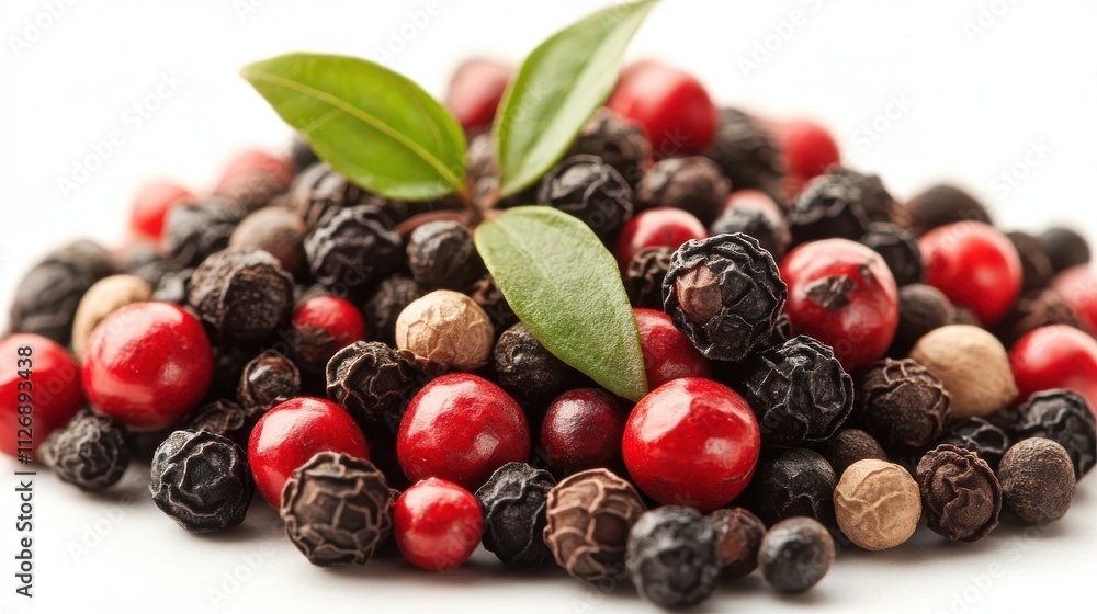 a pile of black and red peppercorns a pile of black and red peppercorns