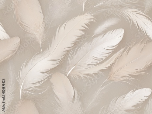 Delicate feather texture against a neutral background