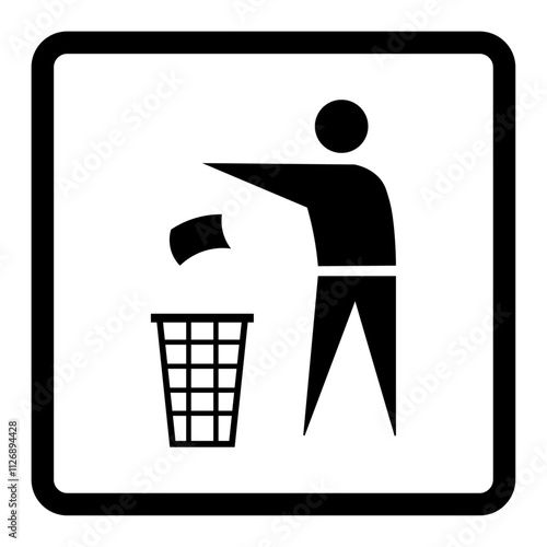 Recycling Details Isolated Tidy Man dustbin icon symbol.