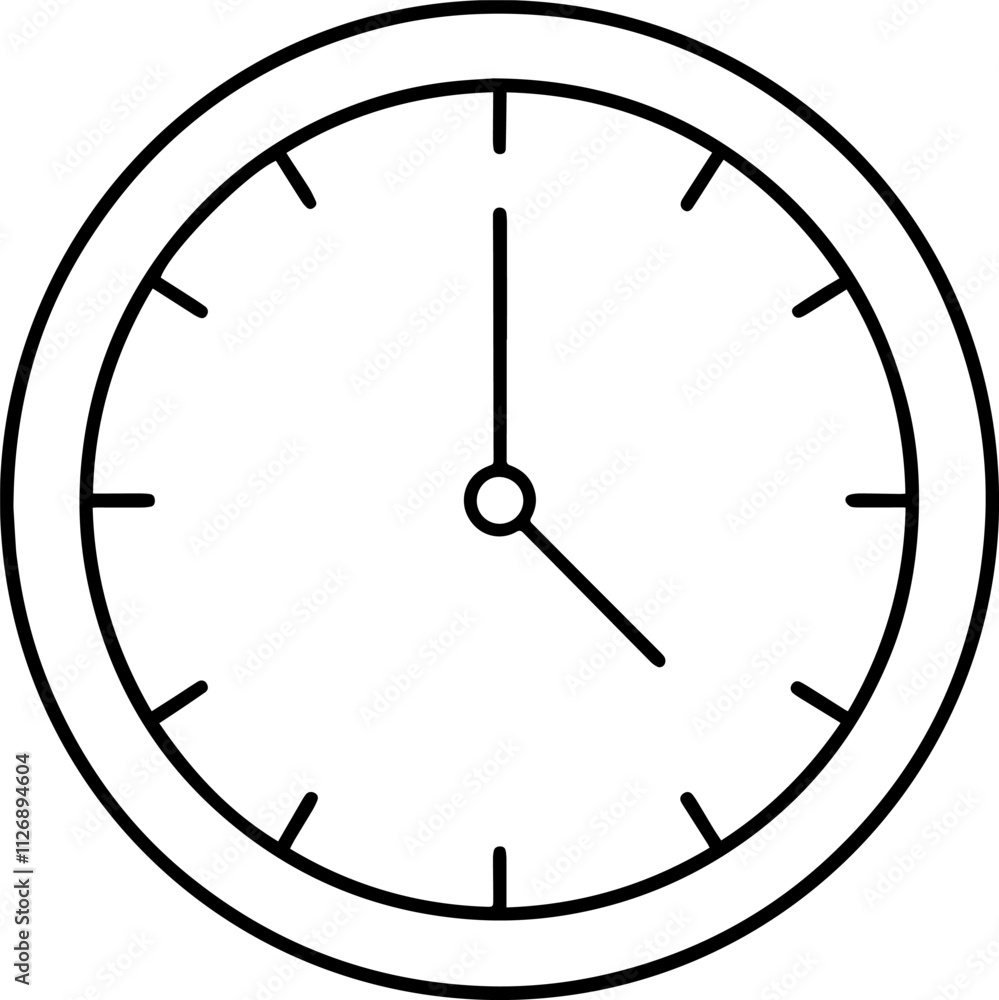 minimal clock outline vector art minimal clock outline vector art