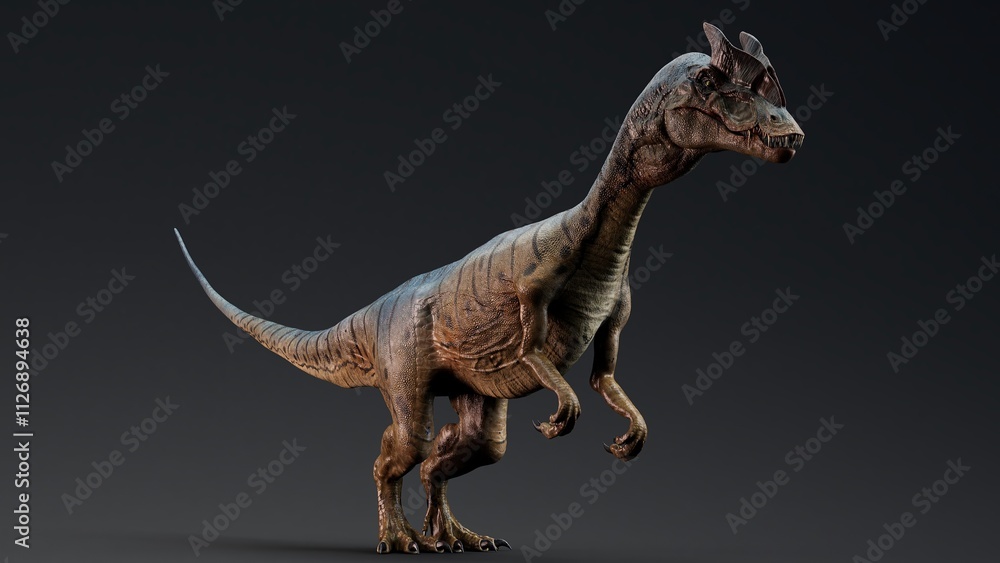 Dilophosaurus of background. 3d model rendering Dilophosaurus of background. 3d model rendering
