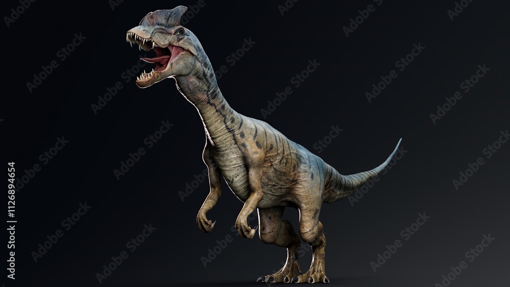 Dilophosaurus of background. 3d model rendering Dilophosaurus of background. 3d model rendering