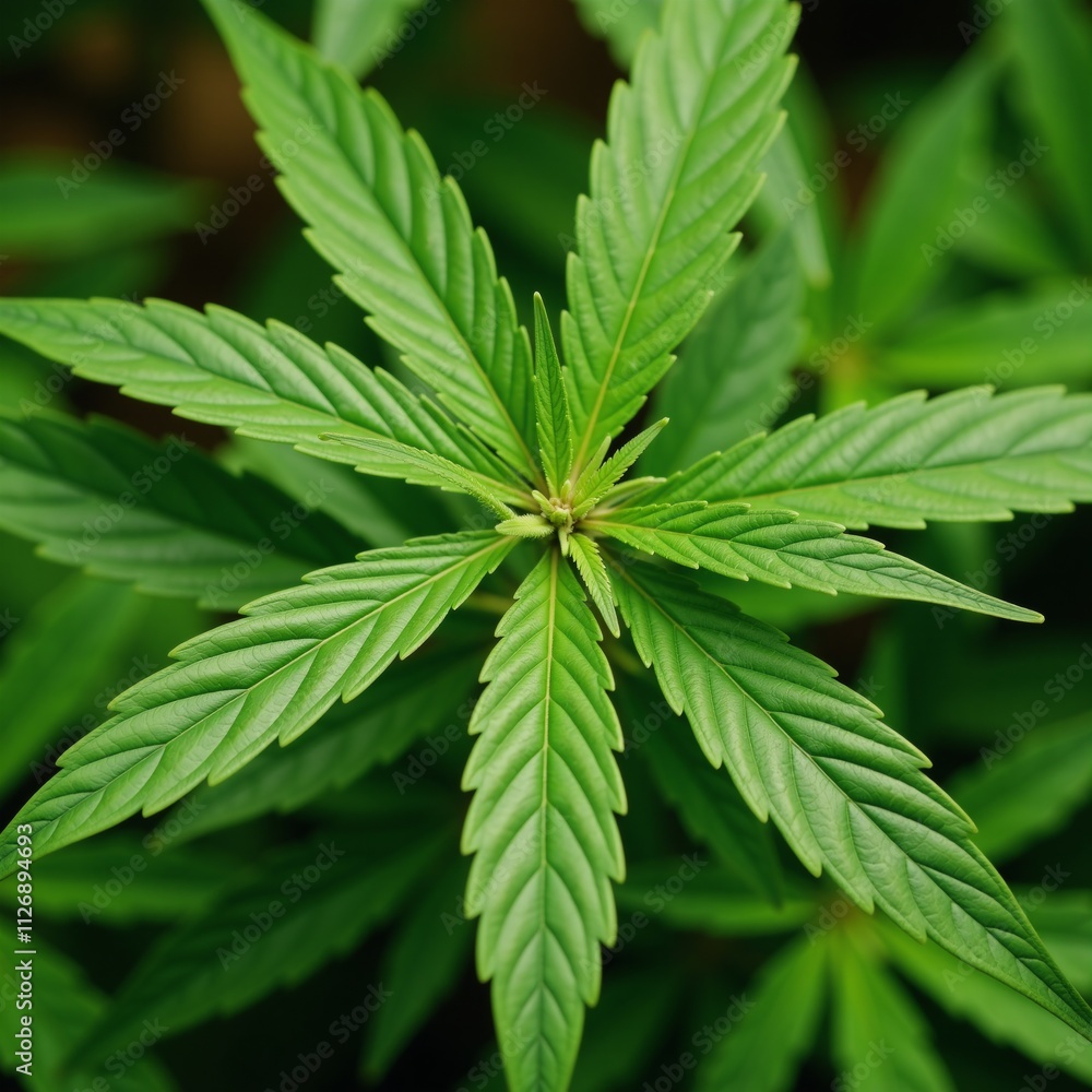 a cannabis plant with green leaves a cannabis plant with green leaves