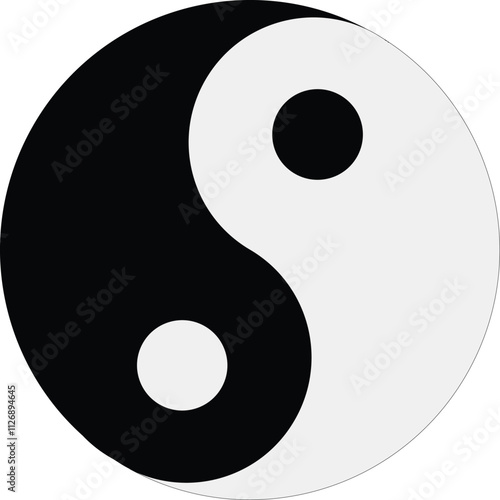 Yin Yang sign, Vector yin-yang symbol, Yin Yang symbol, symbol of harmony, Chinese Religion Symbol