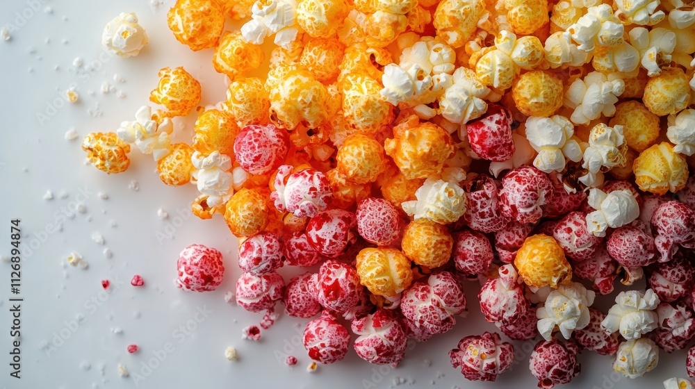 a pile of popcorn on a white background a pile of popcorn on a white background