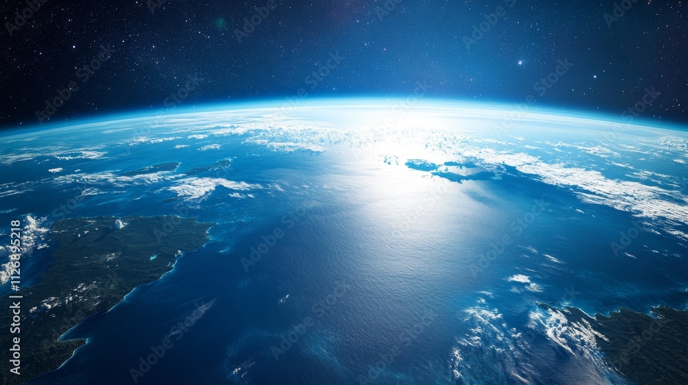 Obraz premium Ultra detailed, photorealistic image of Earth from space with a focus on the African continent