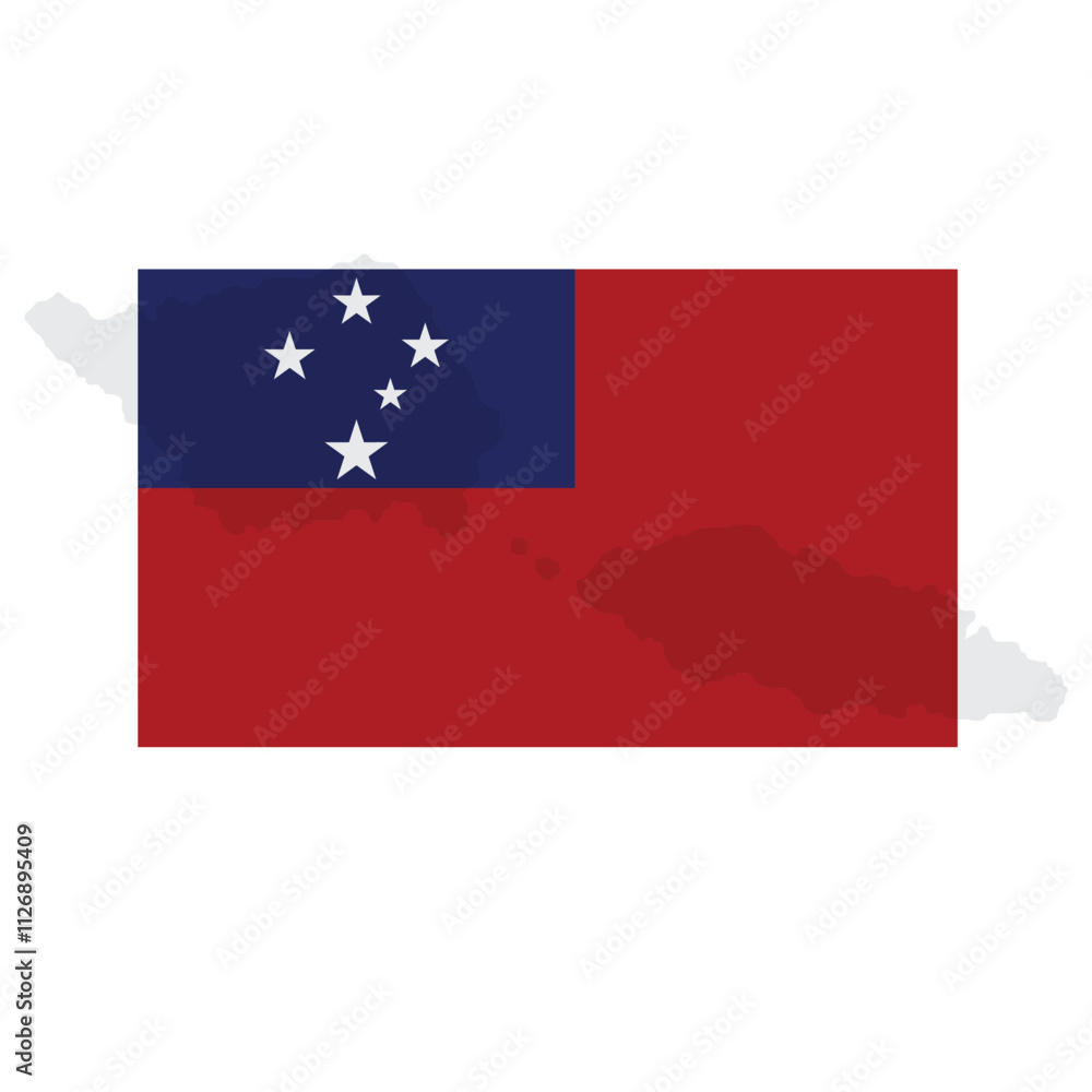 Samoa flag vector illustration, country flag Samoa flag vector illustration, country flag