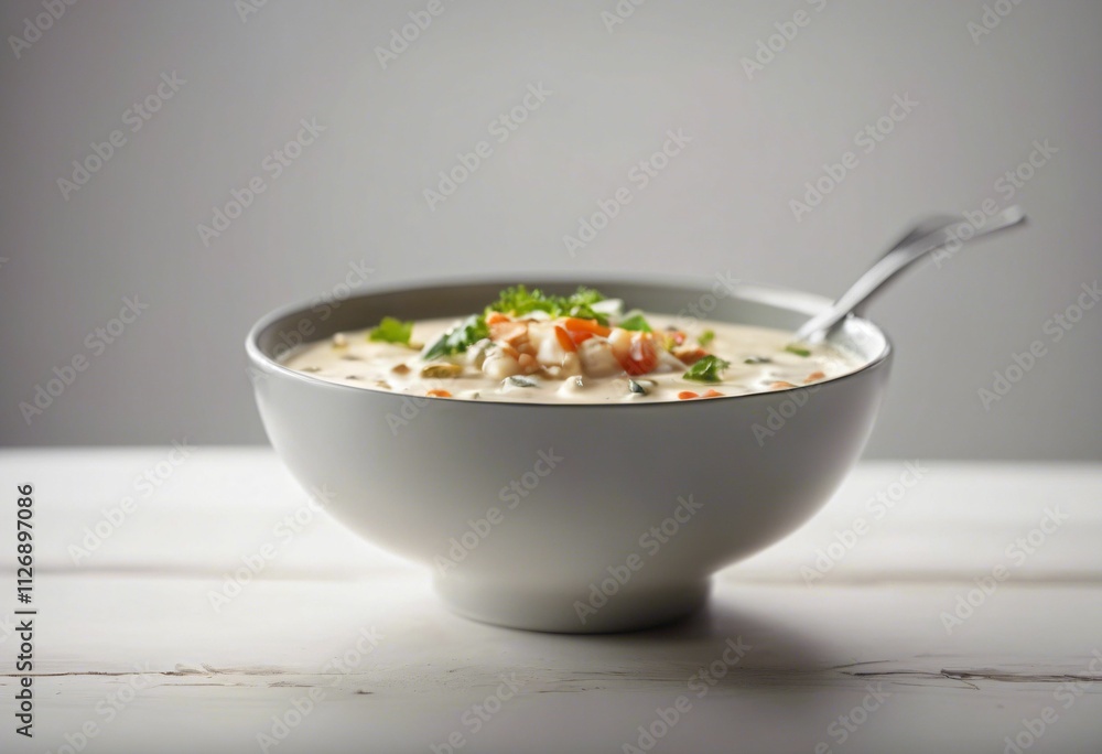 Creamy soup garnished with parsley Creamy soup garnished with parsley