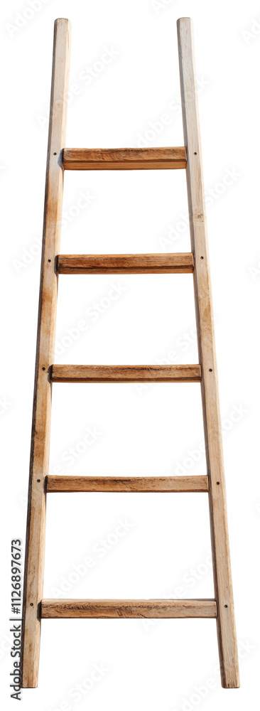 Wooden ladder standing upright isolated on transparent background. Wooden ladder standing upright isolated on transparent background.