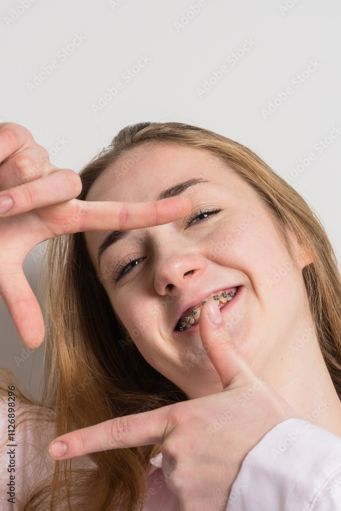 Young woman after dental medical care Young woman after dental medical care