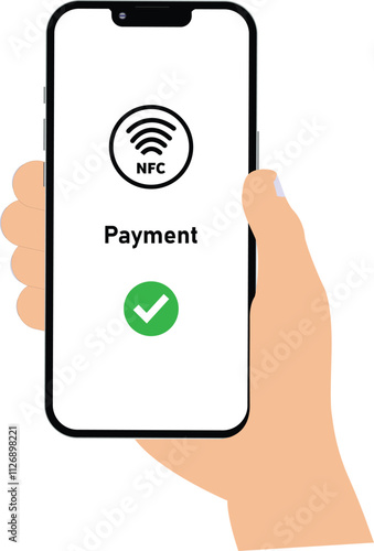 WebTap to pay in Mobile, NFC payment icon, Contactless payment, Phone wireless pay, NFC technology in Mobile, card Payment icon, smartphone payment