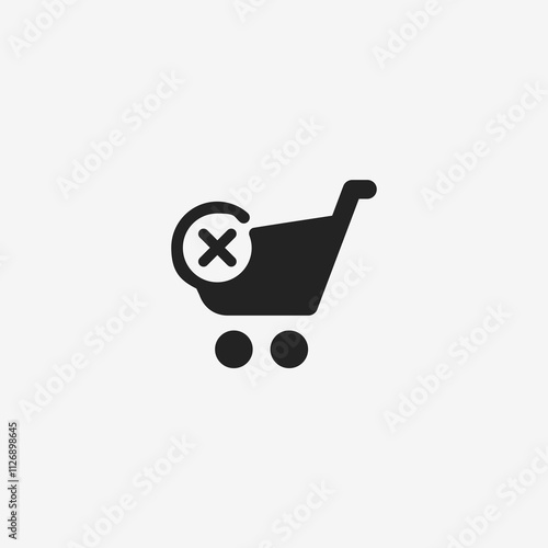 Slika na platnu Cart with Denial Symbol Icon