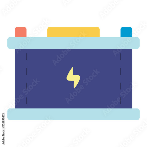 car battery flat icon