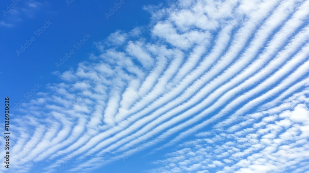 Obraz premium Textured Cloud Formation Across a Bright Blue Sky During Daylight Hours