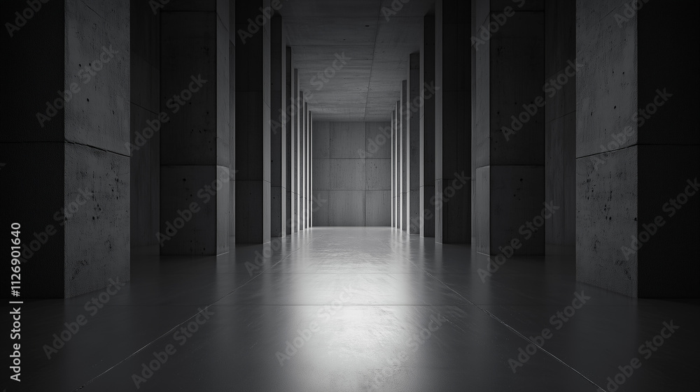 Abstract Concrete Hallway Background with Shadows Abstract Concrete Hallway Background with Shadows