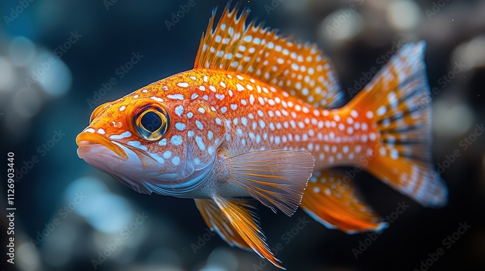 a red fish with orange and white spots a red fish with orange and white spots