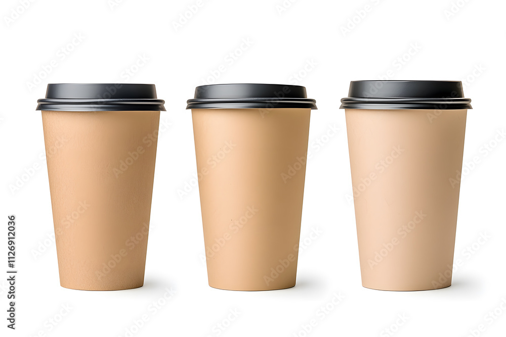 Take away paper coffee cup mock up, isolated on white background Take away paper coffee cup mock up, isolated on white background