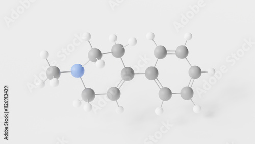 mptp molecule 3d, molecular structure, ball and stick model, structural chemical formula neurotoxin photo