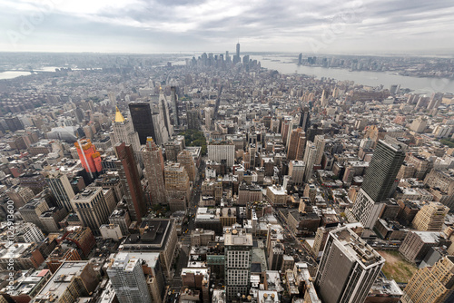 New York City Manhattan skyline aerial view