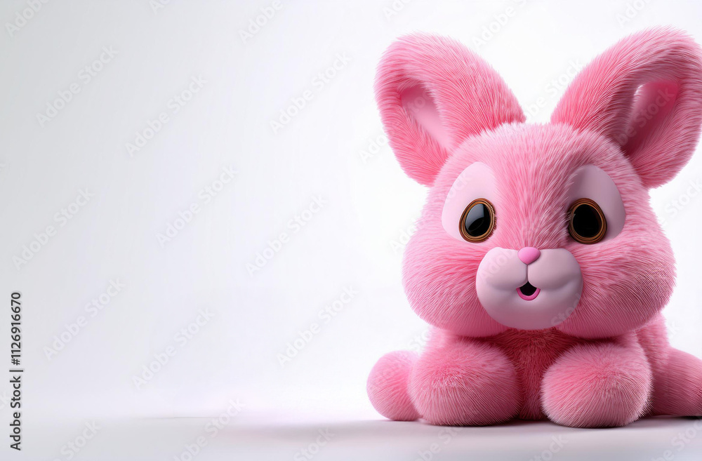 Naklejka premium Generated image, stuffed rabbit, generative AI