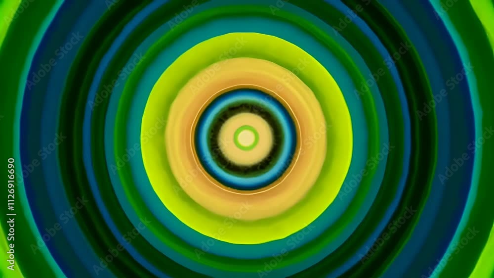 animation of gentle loop of concentric circles softly expanding and contracting, each ring changing colors animation of gentle loop of concentric circles softly expanding and contracting, each ring changing colors