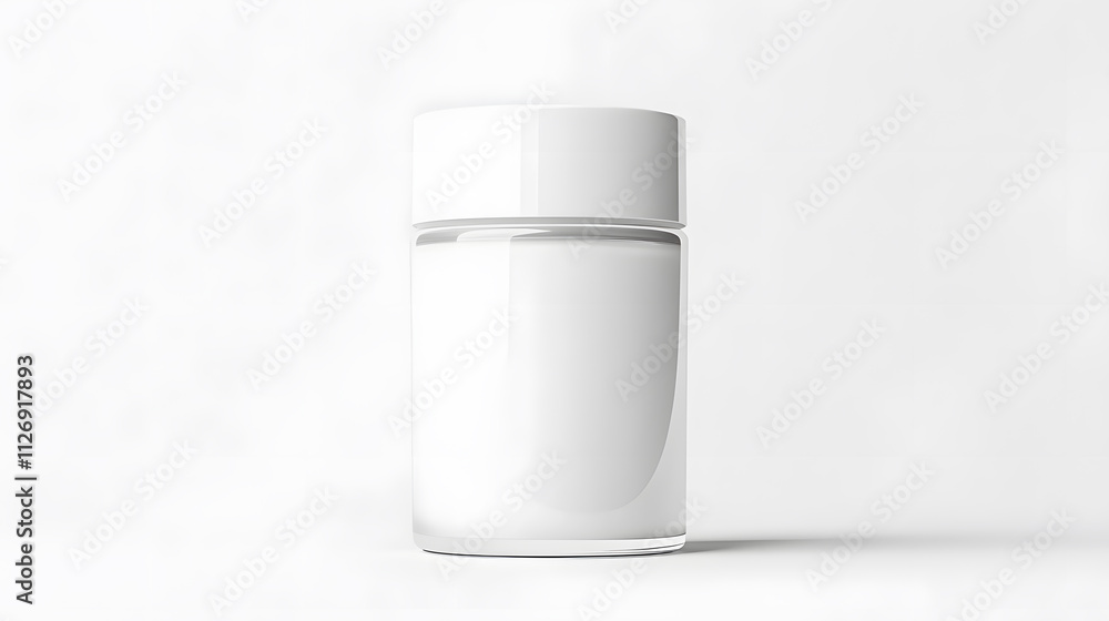 Cream white bottle with a lid mock up isolated on white Cream white bottle with a lid mock up isolated on white