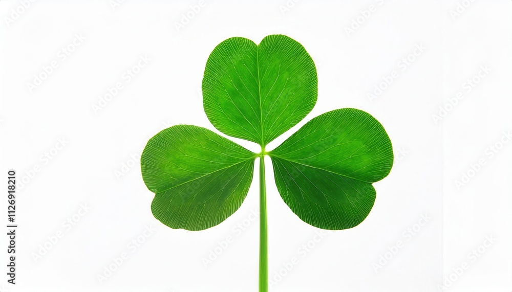 Vibrant Three Leaf Clover with Reflection on White Background. Symbol of Luck, Prosperity, and St. Patrick's Day Celebrations, Ideal for Festive Greeting Cards, Posters, and Social Media Graphics Vibrant Three Leaf Clover with Reflection on White Background. Symbol of Luck, Prosperity, and St. Patrick's Day Celebrations, Ideal for Festive Greeting Cards, Posters, and Social Media Graphics